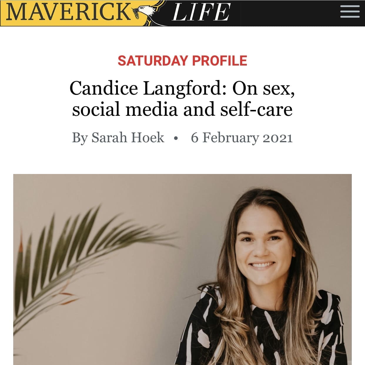 Candice Langford, On sex, Social Media and Self Care